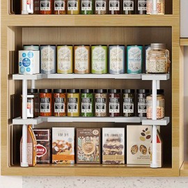 Organizador Expansível DOLALIKE - Prateleira de Metal Resistente para Armário, Organizadores de Cozinha com Espaço Reduzido, Armazenamento em Bancada ou Sob o Armário para Temperos, Despensa, Banheiro e Escritório - Design Moderno Branco, Construção Robus