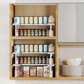 Organizador Expansível DOLALIKE - Prateleira de Metal Resistente para Armário, Organizadores de Cozinha com Espaço Reduzido, Armazenamento em Bancada ou Sob o Armário para Temperos, Despensa, Banheiro e Escritório - Design Moderno Branco, Construção Robus