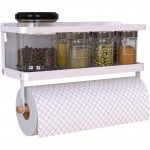 Organizador Magnético de Temperos para Geladeira - Prateleira Metálica de Nível Único com Frascos Transparentes, Fácil Instalação com Ganchos, Armazena Especiarias, Óleo de Oliva e Condimentos - Branco (Armazenamento Econômico na Cozinha)