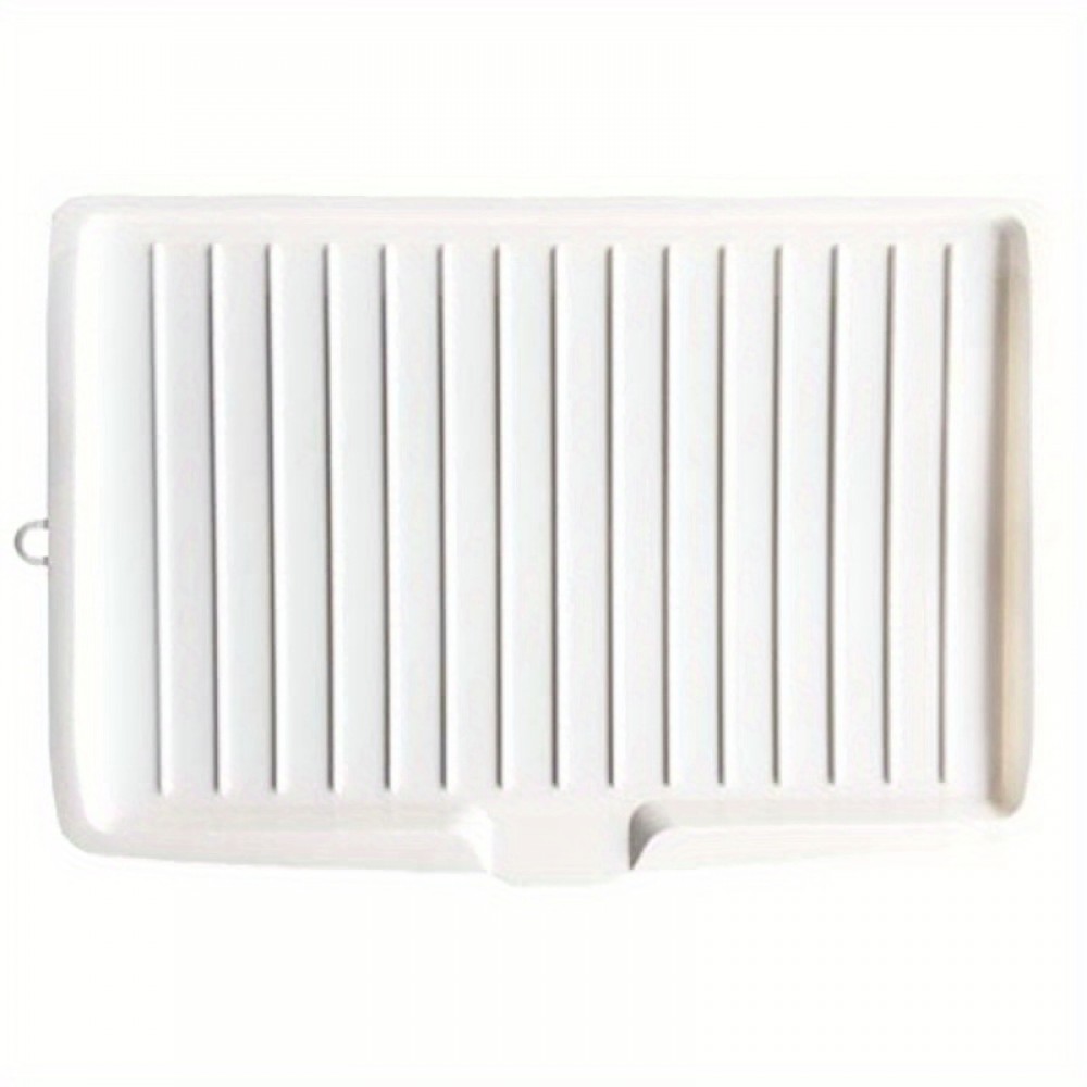 Prato de Drenagem Plástico 18 Polegadas Grande Branco com Inclinação Lateral e Base Antiderrapante para Tigelas, Copos e Utensílios de Cozinha