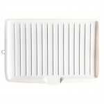 Prato de Drenagem Plástico 18 Polegadas Grande Branco com Inclinação Lateral e Base Antiderrapante para Tigelas, Copos e Utensílios de Cozinha