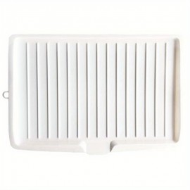 Prato de Drenagem Plástico 18 Polegadas Grande Branco com Inclinação Lateral e Base Antiderrapante para Tigelas, Copos e Utensílios de Cozinha