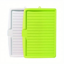 Prato de Drenagem Plástico 18 Polegadas Grande Branco com Inclinação Lateral e Base Antiderrapante para Tigelas, Copos e Utensílios de Cozinha