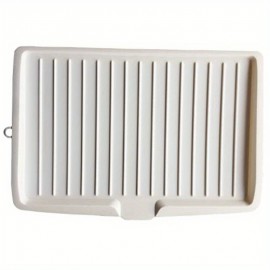 Prato de Drenagem Plástico 18 Polegadas Grande Branco com Inclinação Lateral e Base Antiderrapante para Tigelas, Copos e Utensílios de Cozinha
