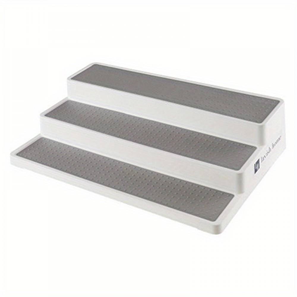 Organizador de Temperos 3 Níveis Resistente com Base Antiderrapante - Prateleira Vertical para Cozinha, Armário ou Despensa - Design Compacto e Fácil de Limpar (14.5x9.5x3.5in) - Ideal para Cozinhas Domésticas e Comerciais