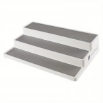 Organizador de Temperos 3 Níveis Resistente com Base Antiderrapante - Prateleira Vertical para Cozinha, Armário ou Despensa - Design Compacto e Fácil de Limpar (14.5x9.5x3.5in) - Ideal para Cozinhas Domésticas e Comerciais