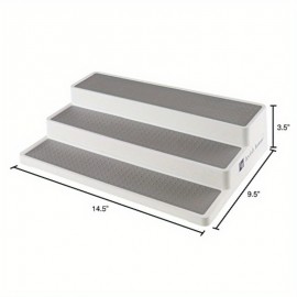 Organizador de Temperos 3 Níveis Resistente com Base Antiderrapante - Prateleira Vertical para Cozinha, Armário ou Despensa - Design Compacto e Fácil de Limpar (14.5x9.5x3.5in) - Ideal para Cozinhas Domésticas e Comerciais