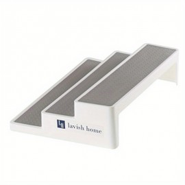 Organizador de Temperos 3 Níveis Resistente com Base Antiderrapante - Prateleira Vertical para Cozinha, Armário ou Despensa - Design Compacto e Fácil de Limpar (14.5x9.5x3.5in) - Ideal para Cozinhas Domésticas e Comerciais