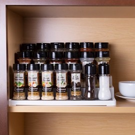 Organizador de Temperos 3 Níveis Resistente com Base Antiderrapante - Prateleira Vertical para Cozinha, Armário ou Despensa - Design Compacto e Fácil de Limpar (14.5x9.5x3.5in) - Ideal para Cozinhas Domésticas e Comerciais