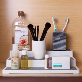 Organizador de Temperos 3 Níveis Resistente com Base Antiderrapante - Prateleira Vertical para Cozinha, Armário ou Despensa - Design Compacto e Fácil de Limpar (14.5x9.5x3.5in) - Ideal para Cozinhas Domésticas e Comerciais