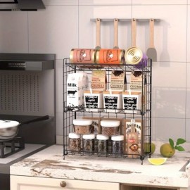 Organizador de Lanches Dobrável 3 Níveis - Estrutura em Aço Resistente com Pés Ajustáveis, Armazenamento Compacto para Cozinha, Banheiro e Escritório - Prateleira Multiuso para Petiscos, Especiarias, Frutas e Itens Essenciais do Banheiro