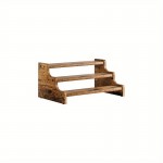 Prateleira de 3 Níveis SPI - Organizador Espaçoso e Resistente para Garrafas, Frascos, Temperos e Utensílios de Cozinha, Armazenamento em Bancada ou Armário com Prateleiras Multiuso, Acabamento Madeira Natural, Textura Realista, Construção Robusta