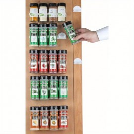 Organizador de Prateleira SPI Resistente - Armário Vertical para Temperos, Molhos e Óleo Montado na Porta - Compatível com Ganchos/Parafusos - Ideal para Cozinha, Restaurante ou Uso Doméstico ou Comercial - Construção em Metal Durável, Suporte Robusto, De