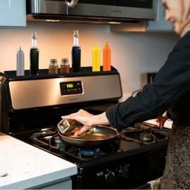 Organizador Magnético de Prateleira para Fogão - Estante Antiderrapante Resistente, Acessório para Cozinha com Design Fácil de Limpar, Superfície Antideslizante e Compacto, Ideal para Fogões a Gás/Eletrodomésticos ou Forno, Construção Durável, Estilo Mode