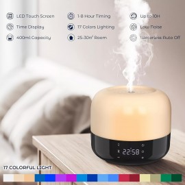 Difusor de Óleos Essenciais de Aromaterapia 13.53oz Difusor de Aromaterapia Colorido Humidificador, Luz LED Variável, Máquina de Ar Úmido Fresco Adequada para Grande Quarto, Casa de Quarto