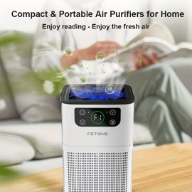 Purificadores de Ar para Casa, Purificador de Ar HEPA para Animais de Estimação Poeira Odor Fumaça, Função de Aromaterapia, Purificador de Ar com Modo de Sono Silencioso DB Mais Baixo para Quarto Escritório Sala de Estar, Purificador de Ar Pequeno Purific