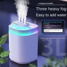 Umidificador Silencioso Rhythm, Umidificador Doméstico de Grande Capacidade com 3 Bicos para Nevoeiro Densamente, Ideal para Escritório e Quarto, Umidificador de Mesa Multifuncional de Alta Névoa.