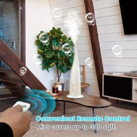 Umidificador de névoa fria de alta posição, umidificador ultrassónico para quarto e sala grande, tanque de 0,8 galão, névoa fria silenciosa com controlo de 3 velocidades, toque e remoto, desligamento automático de segurança, branco silencioso