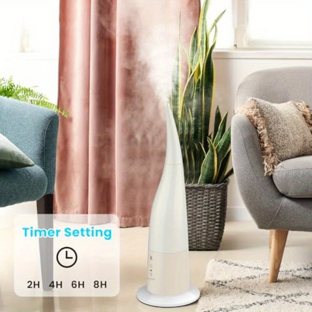 Umidificador de névoa fria de alta posição, umidificador ultrassónico para quarto e sala grande, tanque de 0,8 galão, névoa fria silenciosa com controlo de 3 velocidades, toque e remoto, desligamento automático de segurança, branco silencioso