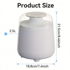 Umidificador de Grande Capacidade e Difusor de Aromaterapia Silencioso com Luz Noturna de 7 Cores, Modos Duplos de Pulverização (Lâmpada/Atomizador), Design de Vulcão Simulado, Alimentado por USB para Casa, Escritório, Decoração de Quarto, Qualidade do Ar