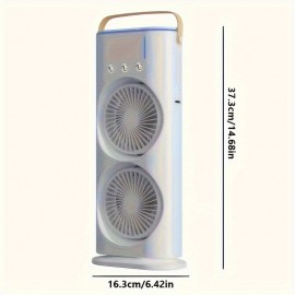 Humidificador portátil USB | Duplo ventilador + Três jatos + Luz ambiente, artefato de mesa multifuncional, melhoria de vento dupla, bateria recarregável de lítio de 3000mAh