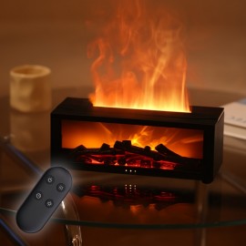 Umidificador de Lareira com Chama Cintilante Realista, Difusor de Aromas com Tecnologia de Onda Sonora e Névoa Fria, Alimentado por USB para Casa Escritório Quarto, Purificador de Ar Pré-Filtrado, Decoração Compacta e Elegante, Umidificador de Foguete, Re