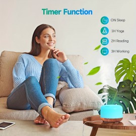 16.91oz Difusor De Óleo Essencial, Umidificador Ultrassônico Com Controle Remoto, Difusor De Aromaterapia, Luz LED De 7 Cores, Temporizador E Desligamento Automático