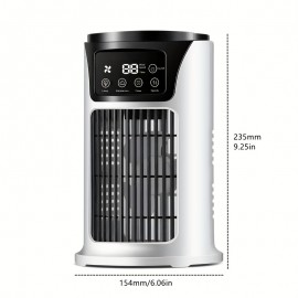 Ventilador de arrefecimento portátil para quarto com luz de atmosfera, ventilador de nebulização e humidade com função de temporização, água e gelo, arrefecimento de 6 velocidades, efeito de arrefecimento bom, silencioso, arrefecimento perfeito para acamp