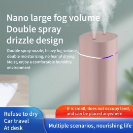 Humidificador de ar ultrassônico USB de 20,29 oz, névoa dupla, operação silenciosa, plástico, para casa, escritório, quarto, compatível com óleo essencial de aromaterapia, ≤36V