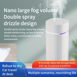 Humidificador de ar ultrassônico USB de 20,29 oz, névoa dupla, operação silenciosa, plástico, para casa, escritório, quarto, compatível com óleo essencial de aromaterapia, ≤36V