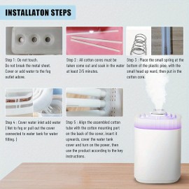 Umidificador Legal de Grande Capacidade 101.44oz Branco com Três Bocais, 20dB, Luz Multicolorida Desligamento Automático para Quarto Sala de Estar, mesa de escritório, Ideal para Presente de Natal