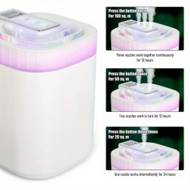 Umidificador Legal de Grande Capacidade 101.44oz Branco com Três Bocais, 20dB, Luz Multicolorida Desligamento Automático para Quarto Sala de Estar, mesa de escritório, Ideal para Presente de Natal
