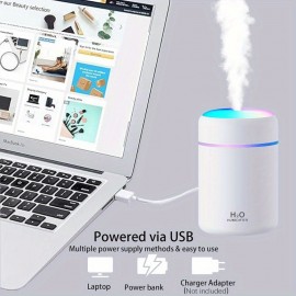 Humidificador pequeno USB para casa, sem ruído, para quarto, sala de estar, mulheres grávidas, bebês, com grande capacidade de ar, em branco, médio JASHI 001.