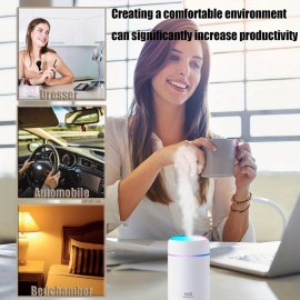 Humidificador pequeno USB para casa, sem ruído, para quarto, sala de estar, mulheres grávidas, bebês, com grande capacidade de ar, em branco, médio JASHI 001.