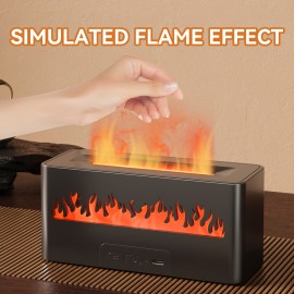 Maquininha de Aromaterapia com Efeito Chama em 7 Cores, Umidificador para Carro e Casa, Design Fumê que Simula Chama, Difusor de Óleos Essenciais, Presente Perfeito para Ambiente Doméstico ou Escritório, Ideal para Aniversário