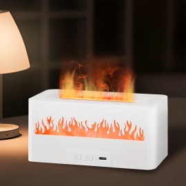 Maquininha de Aromaterapia com Efeito Chama em 7 Cores, Umidificador para Carro e Casa, Design Fumê que Simula Chama, Difusor de Óleos Essenciais, Presente Perfeito para Ambiente Doméstico ou Escritório, Ideal para Aniversário