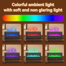 Maquininha de Aromaterapia com Efeito Chama em 7 Cores, Umidificador para Carro e Casa, Design Fumê que Simula Chama, Difusor de Óleos Essenciais, Presente Perfeito para Ambiente Doméstico ou Escritório, Ideal para Aniversário