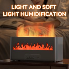 Maquininha de Aromaterapia com Efeito Chama em 7 Cores, Umidificador para Carro e Casa, Design Fumê que Simula Chama, Difusor de Óleos Essenciais, Presente Perfeito para Ambiente Doméstico ou Escritório, Ideal para Aniversário
