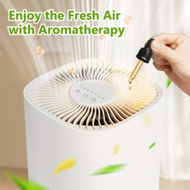 Purificador de ar HEPA H13 de 1500 pés quadrados, 3 velocidades de controle de vento, entrada e saída de ar de 360°, operação silenciosa e modo de sono, potente e eficiente em energia, lembrete de substituição de filtro, design de função de temporizador, 