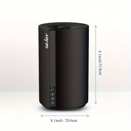 Umidificador de 4L/1Gal com Tecnologia Soundwave - Design Moderno Branco, Alimentação USB, Desligamento Automático, Ideal para Quarto/Escritório/Sala, Exterior em Plástico Elegante, Névoa Fria Ultra-Silenciosa, Bege Claro, Alívio Sinusal e Decoração Domés