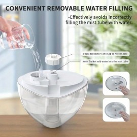 Umidificador de Névoa Fria com Tecnologia Soundwave e Difusor de Óleos Essenciais - Operação Silenciosa, 24H de Autonomia, Tanque Transparente, Design Compacto para Quarto, Escritório, Berçário, Plantas - Presente Ideal para Casa & Viagem - Umidificação E
