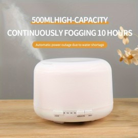 Umidificador de Casa com Alimentação por USB e Difusor de Óleos Essenciais com Luz Noturna que Muda 7 Cores, Redução de Ruído Ajustável, Umidade Constante, Aromaterapia Molecular, Desligamento Automático & Tampa Aberta para Quarto, Escritório, Presente, U