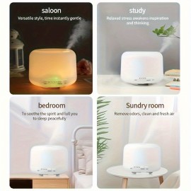 Umidificador de Casa com Alimentação por USB e Difusor de Óleos Essenciais com Luz Noturna que Muda 7 Cores, Redução de Ruído Ajustável, Umidade Constante, Aromaterapia Molecular, Desligamento Automático & Tampa Aberta para Quarto, Escritório, Presente, U