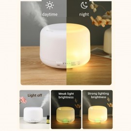 Umidificador de Casa com Alimentação por USB e Difusor de Óleos Essenciais com Luz Noturna que Muda 7 Cores, Redução de Ruído Ajustável, Umidade Constante, Aromaterapia Molecular, Desligamento Automático & Tampa Aberta para Quarto, Escritório, Presente, U