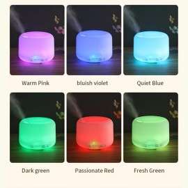 Umidificador de Casa com Alimentação por USB e Difusor de Óleos Essenciais com Luz Noturna que Muda 7 Cores, Redução de Ruído Ajustável, Umidade Constante, Aromaterapia Molecular, Desligamento Automático & Tampa Aberta para Quarto, Escritório, Presente, U