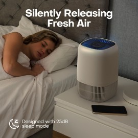 Happy Easter Purificador de Ar Portátil para Quarto e Casa com Filtro HEPA Verdadeiro H13 22-35dB contra Fumaça, Alérgias, Pólen, Pelos de Animais, Odores e Poeira, com Esponja Perfumada para um Ambiente Fresco