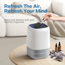 Happy Easter Purificador de Ar Portátil para Quarto e Casa com Filtro HEPA Verdadeiro H13 22-35dB contra Fumaça, Alérgias, Pólen, Pelos de Animais, Odores e Poeira, com Esponja Perfumada para um Ambiente Fresco