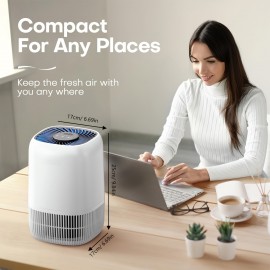 Happy Easter Purificador de Ar Portátil para Quarto e Casa com Filtro HEPA Verdadeiro H13 22-35dB contra Fumaça, Alérgias, Pólen, Pelos de Animais, Odores e Poeira, com Esponja Perfumada para um Ambiente Fresco