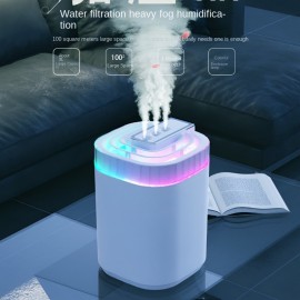 Umidificador Silencioso Rhythm, Umidificador Doméstico de Grande Capacidade com 3 Bicos para Nevoeiro Densamente, Ideal para Escritório e Quarto, Umidificador de Mesa Multifuncional de Alta Névoa.