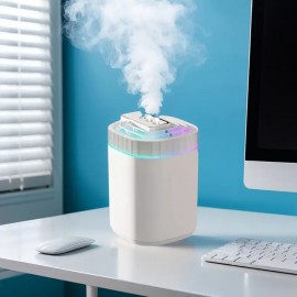 Umidificador Silencioso Rhythm, Umidificador Doméstico de Grande Capacidade com 3 Bicos para Nevoeiro Densamente, Ideal para Escritório e Quarto, Umidificador de Mesa Multifuncional de Alta Névoa.